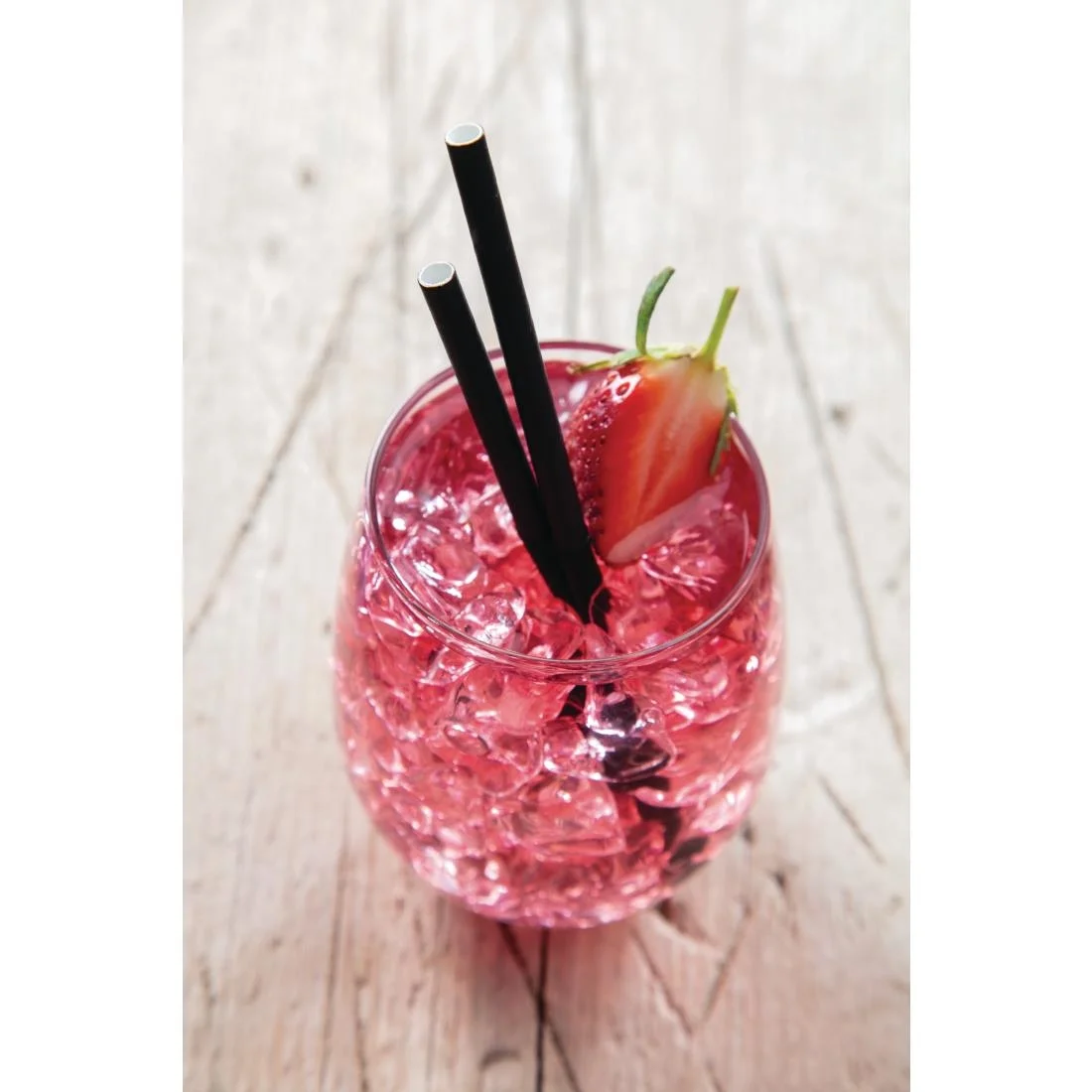 Fiesta Compostable Paper Cocktail Stirrer Straws Black (Pack of 250) - Image 2
