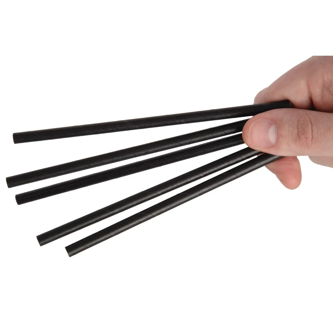 Fiesta Compostable Paper Cocktail Stirrer Straws Black (Pack of 250) - Image 6
