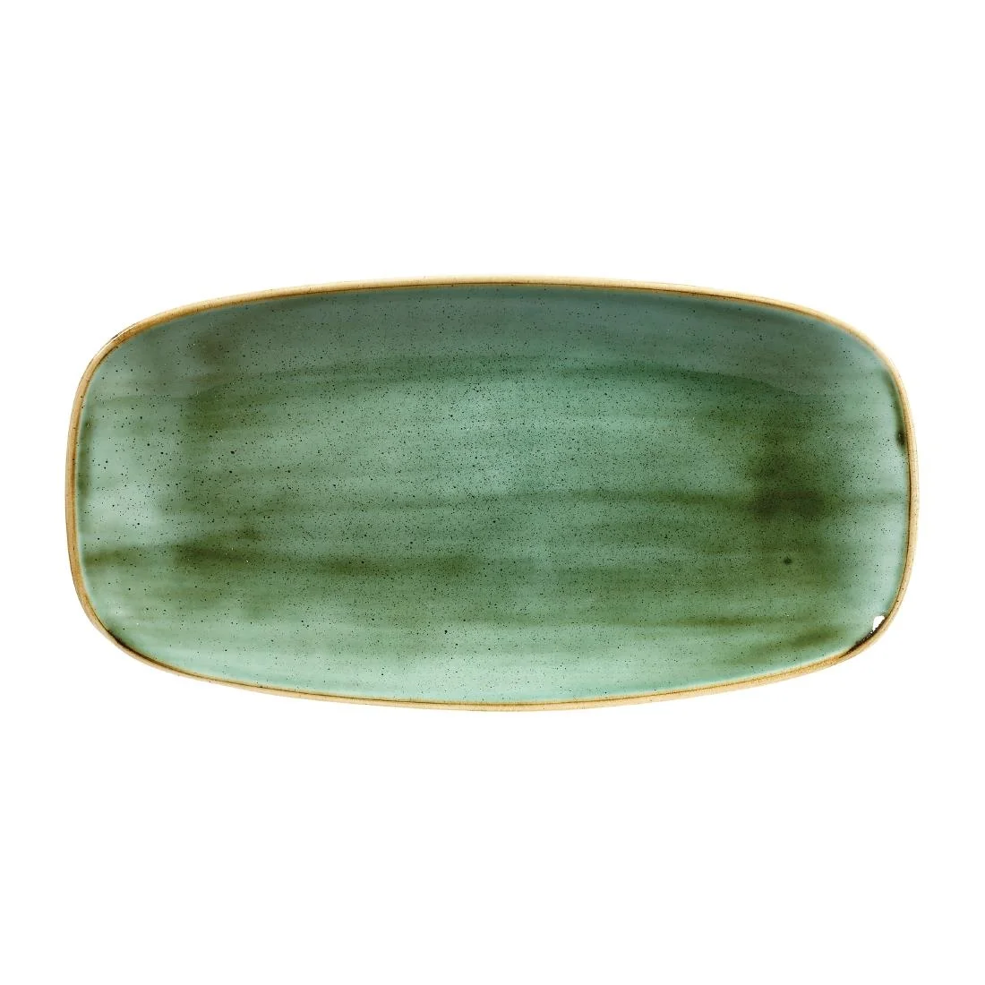 Churchill Stonecast Rectangular Plates Samphire Green 153 x 298mm (12 Pack)