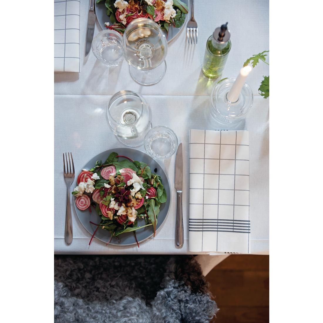 Duni Bistro Towel Napkin 38x54cm in Granite Grey Check on White (Pack 250)