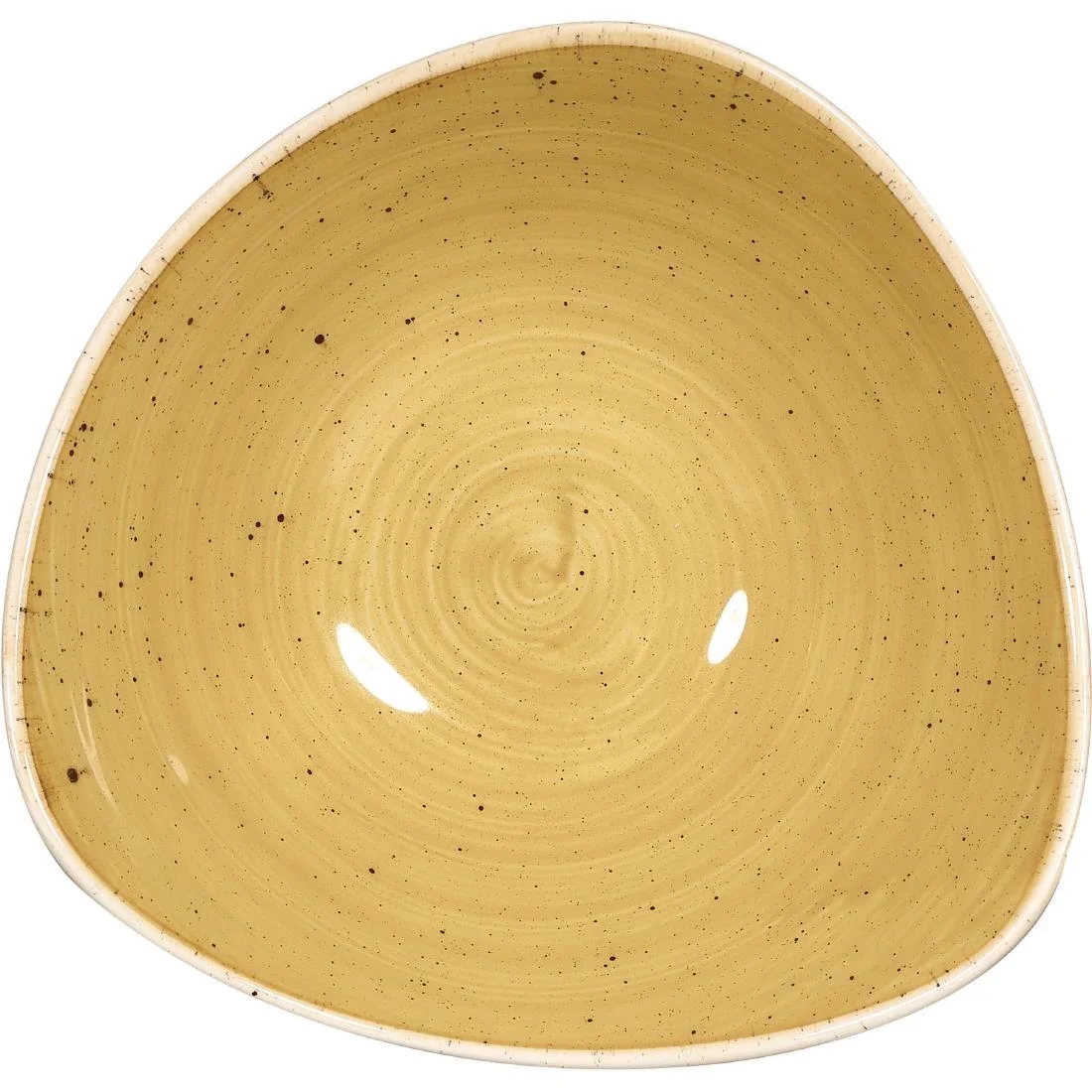 Churchill Stonecast Triangular Bowl Mustard 185mm - Image 2