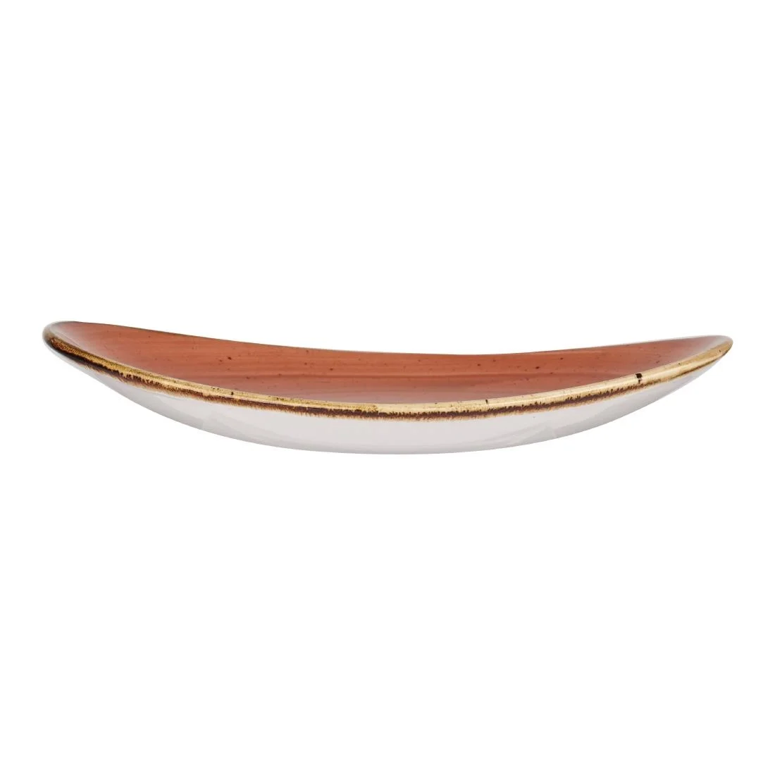 Churchill Stonecast Oval Coupe Plate Orange 192mm - Image 2