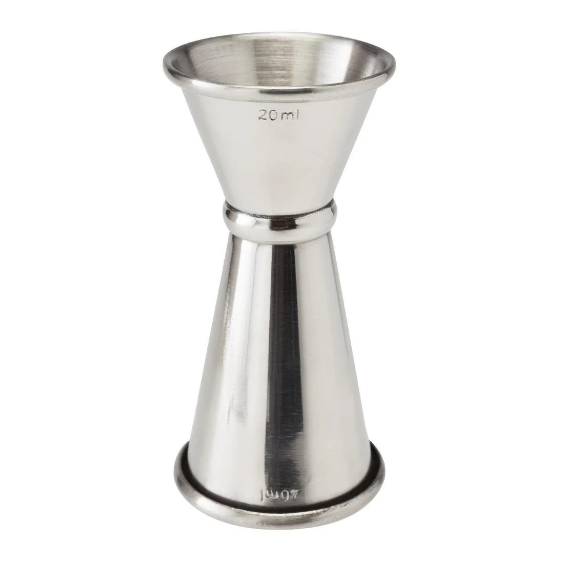 Beaumont Stainless Steel Banded Jigger Measure 20ml/40ml - Image 1