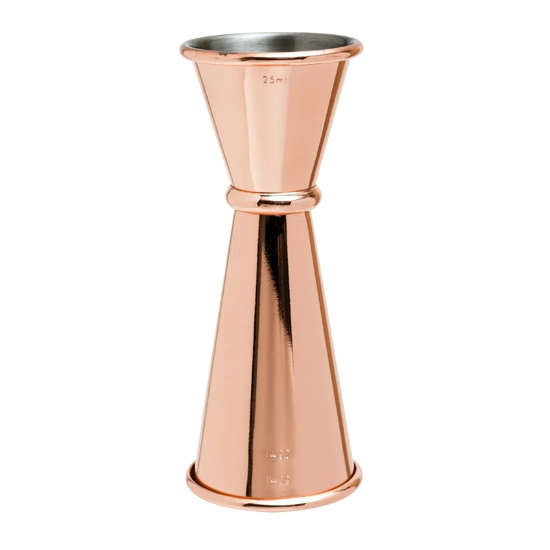 Beaumont Copper Plated Banded Jigger Measure 25/35/50ml - Image 1