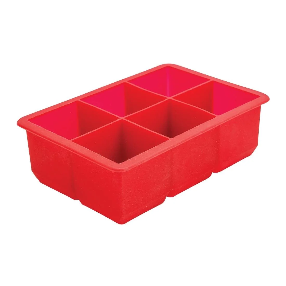 Beaumont Six Cavity Silicone Ice Cube Mould Red - Image 1