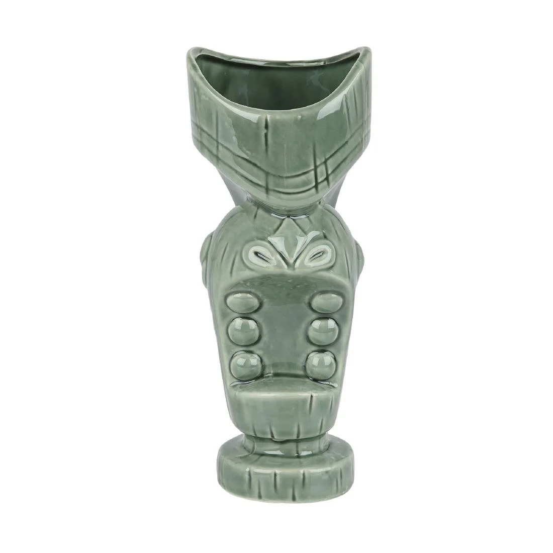 Beaumont Ceramic Large Mouth Tiki Mug Jungle Green 650ml - Image 2