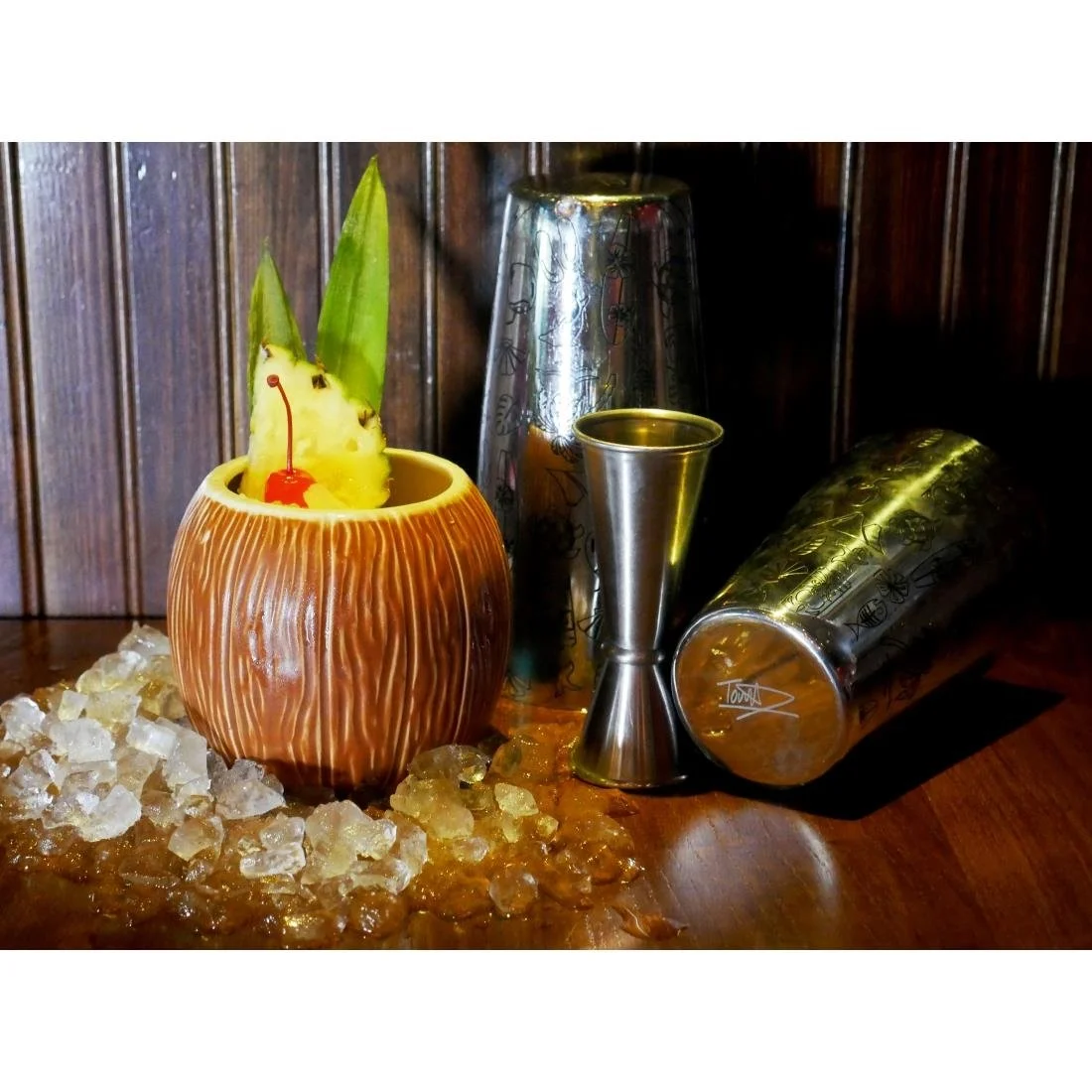 Beaumont Ceramic Coconut Tiki Mug Medium Brown 500ml - Image 2