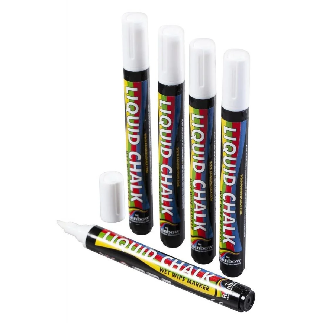 Beaumont Chisel Liquid Chalk Pen White 5mm (5 Pack)