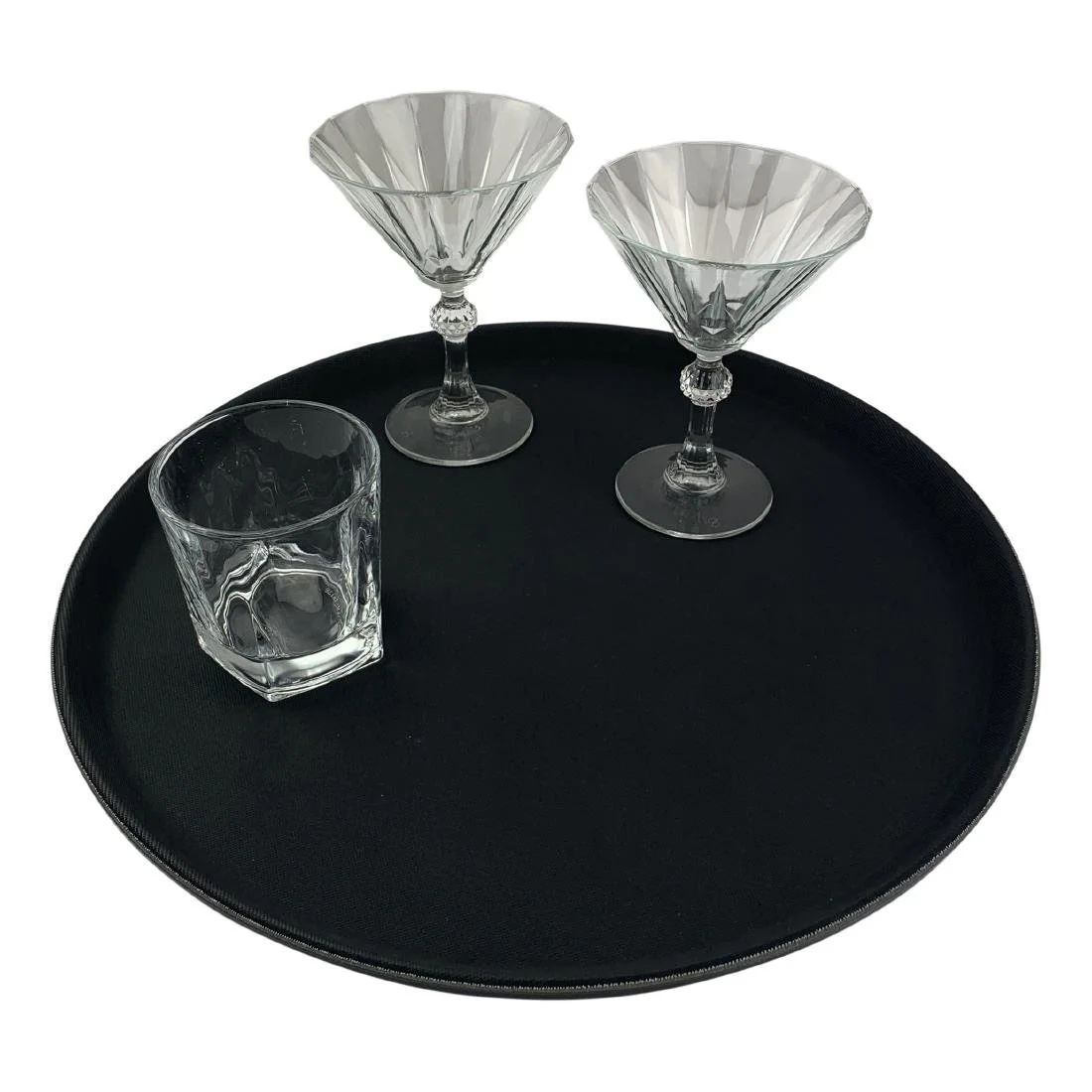 Beaumont Non-Slip Round Tray Black 406mm - Image 2