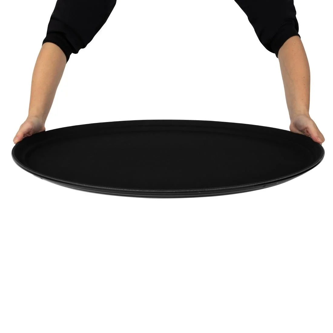 Beaumont Non-Slip Oval Tray Black 685 x 558mm - Image 5