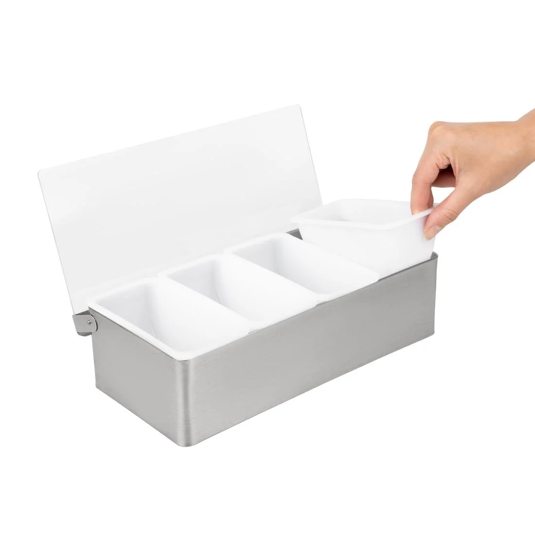 Beaumont 4 Compartment Condiment Holder Stainless Steel - Image 5
