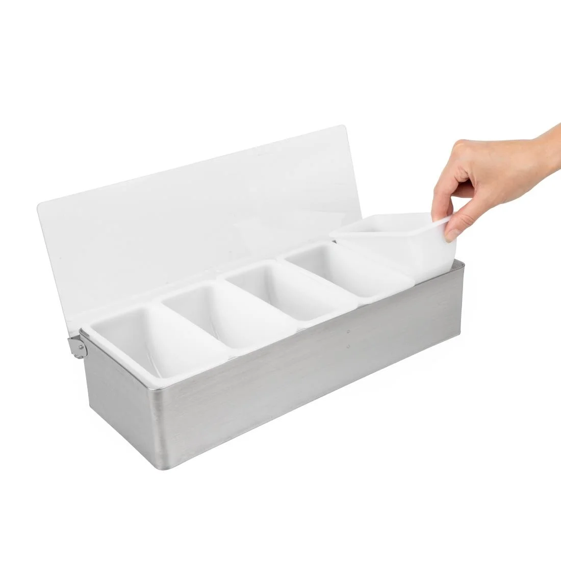 Beaumont 5 Compartment Condiment Holder Stainless Steel - Image 4
