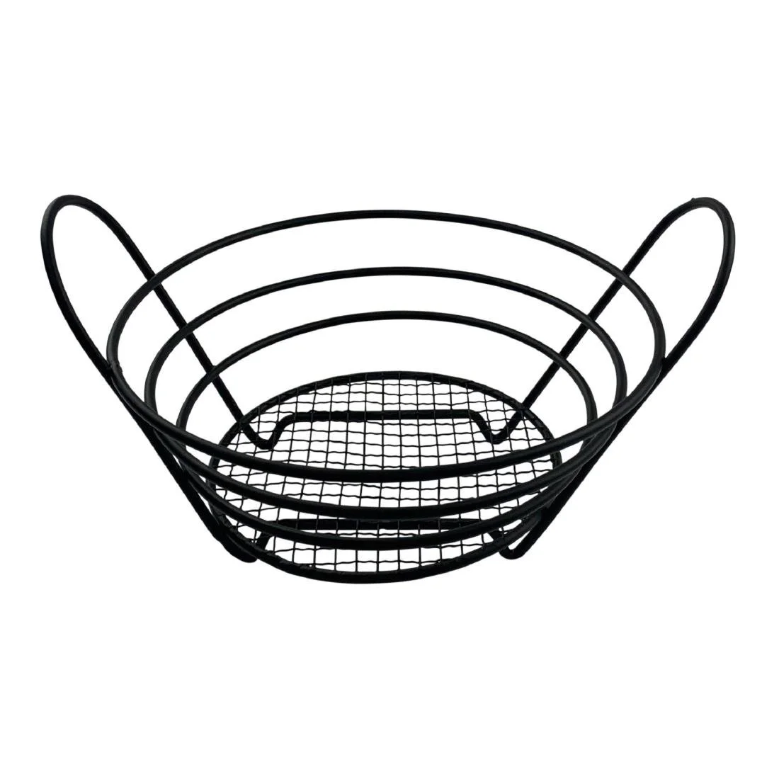 Beaumont Bread Basket with Handles Black 203mm - Image 1
