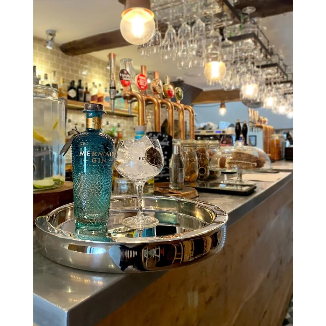 Beaumont Mirrored Double Walled Waiters Tray 355mm - Image 2