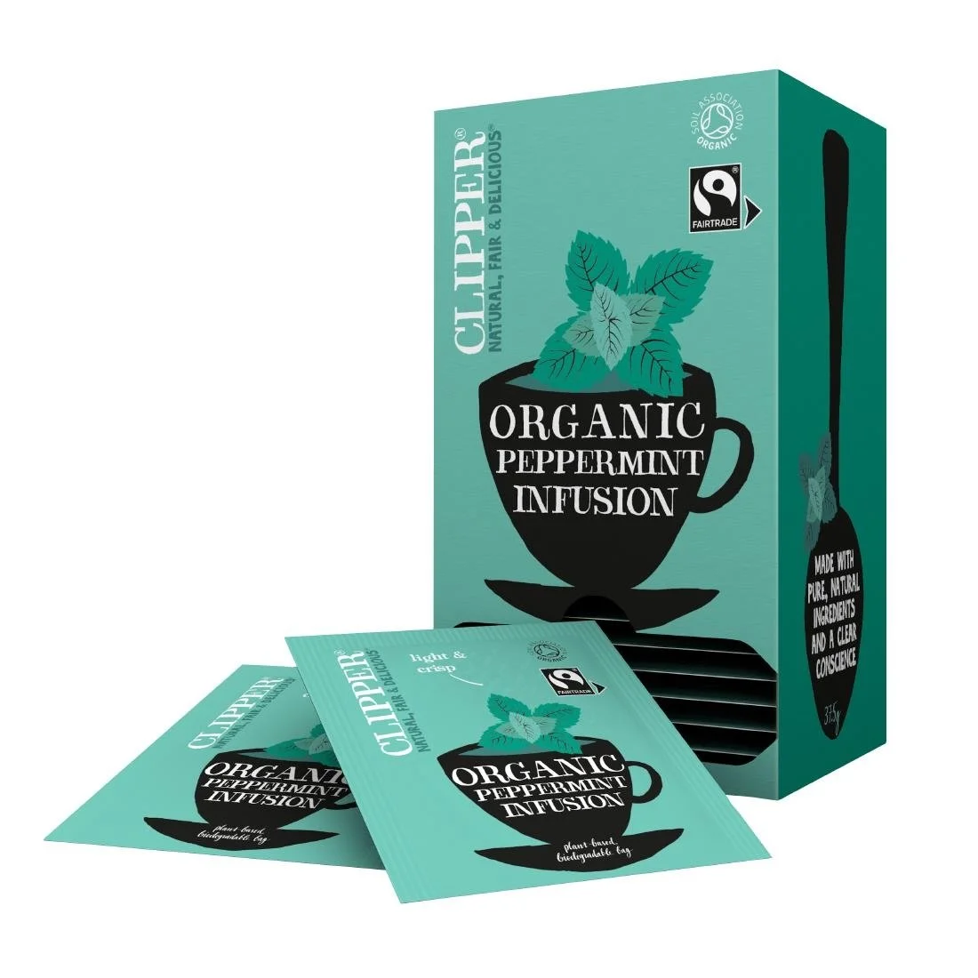 Clipper Fairtrade Organic Infusion Peppermint Tea Bag Envelopes (6 x 25 Pack)