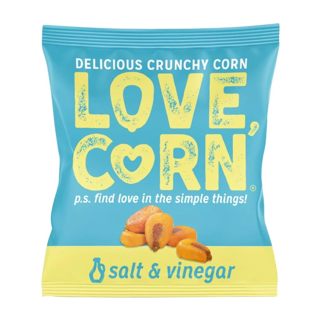LOVE CORN Salt & Vinegar Crunchy Corn Snack 20g (24 Pack)