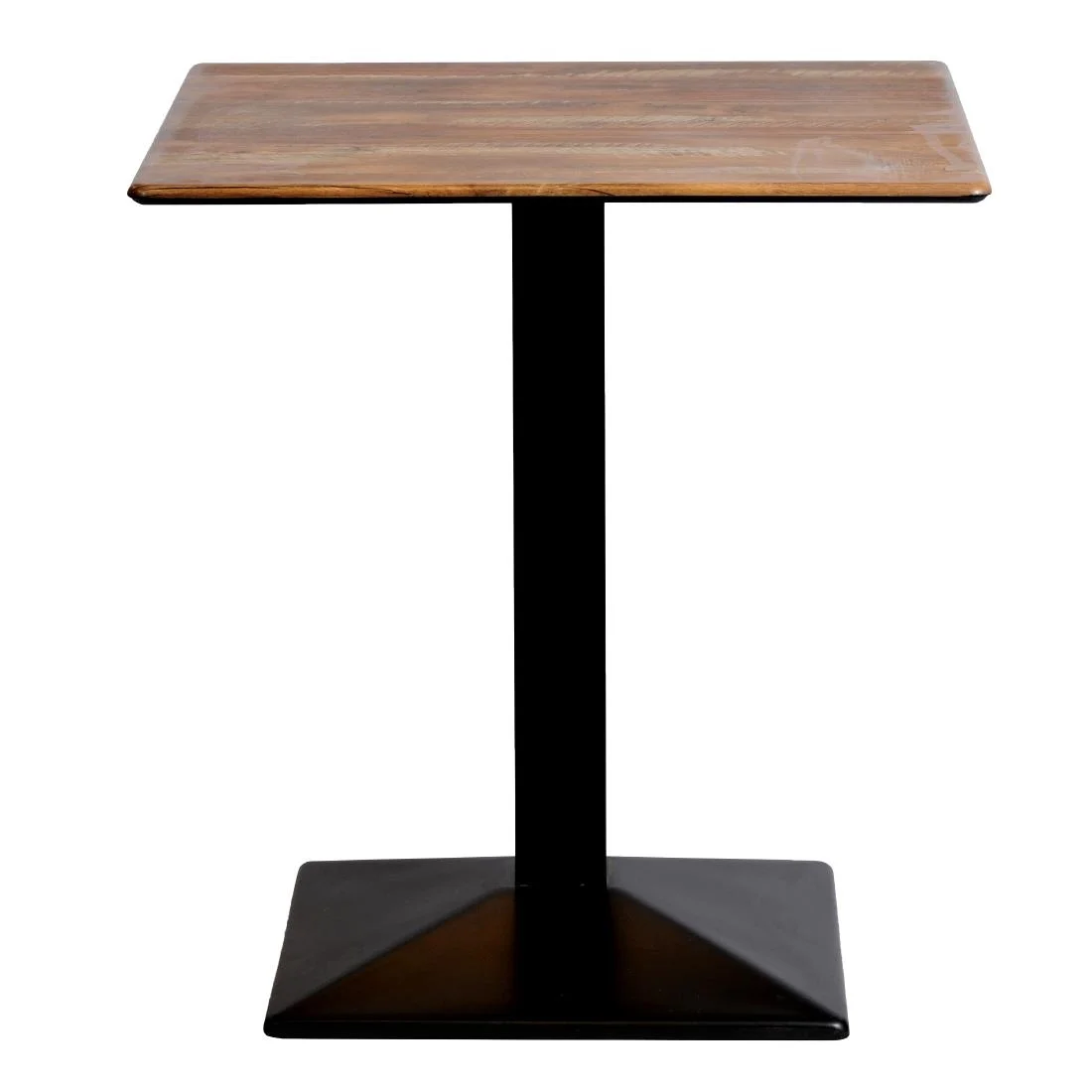 Turin Metal Base 700mm Square Dining Table w/Laminate Top in Planked Oak - Image 2
