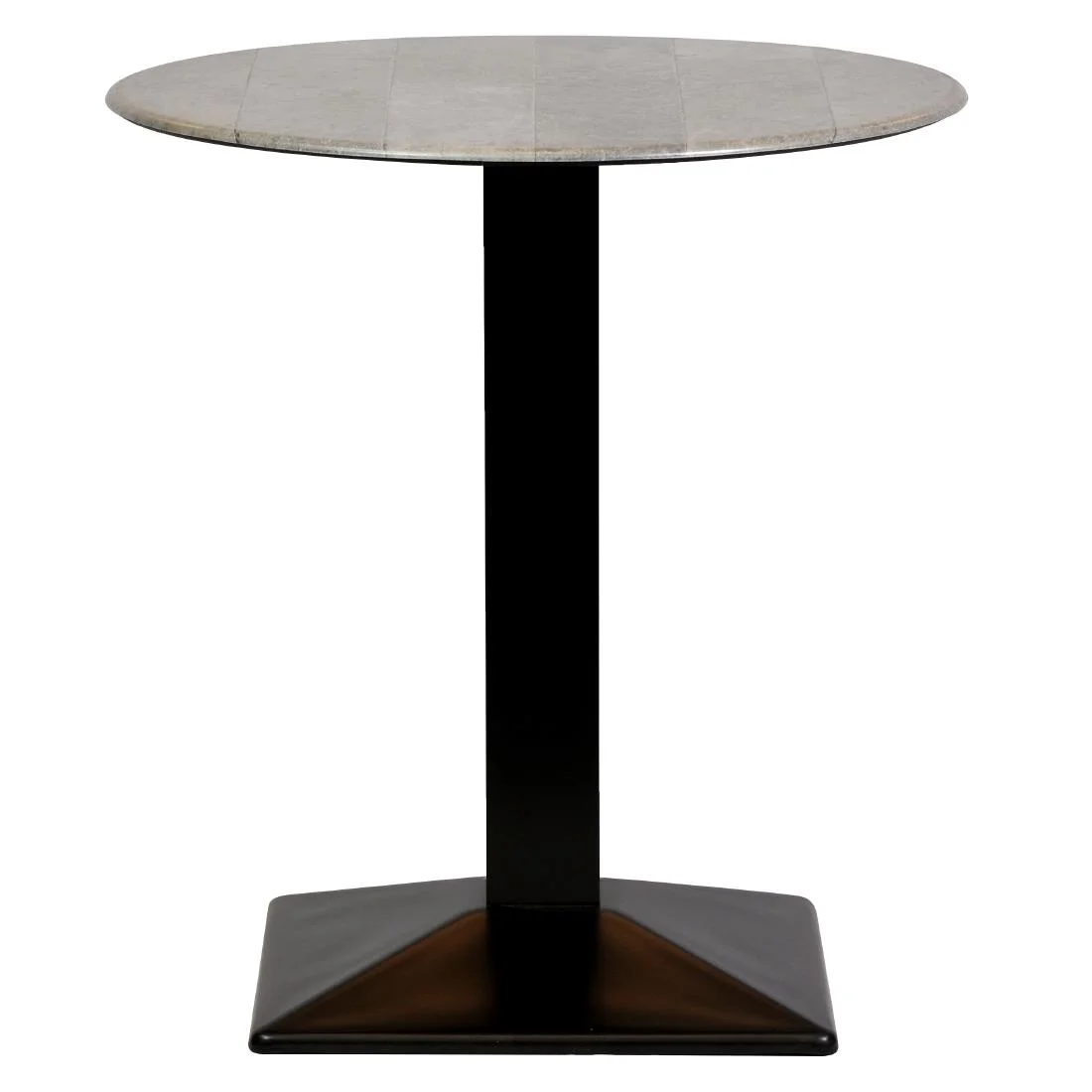 Turin Metal Base 600mm Round Dining Table with Laminate Top in Concrete - Image 2