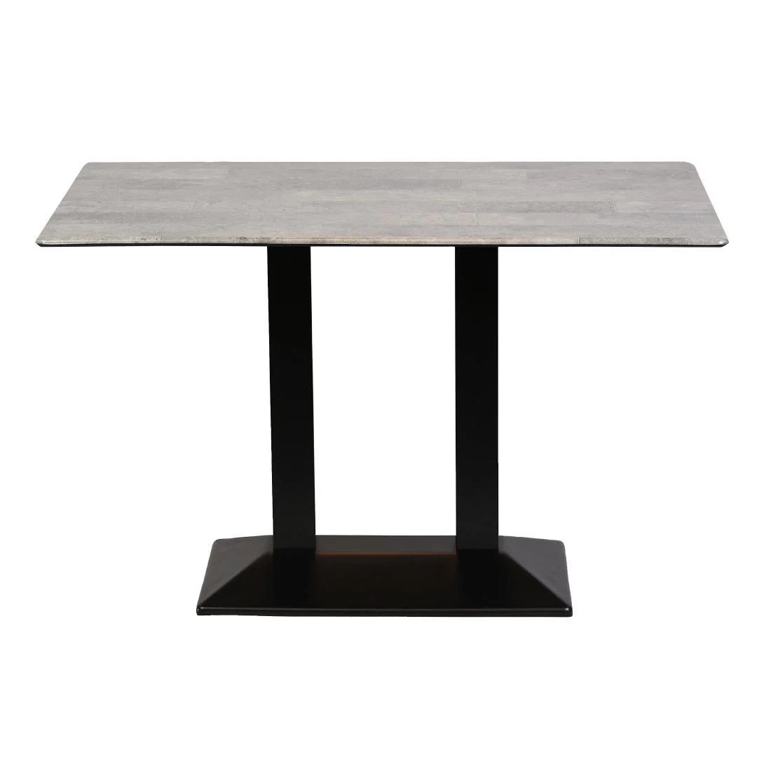 Turin Metal Base Rectangle Dining Table with Laminate Top in Concrete - Image 2