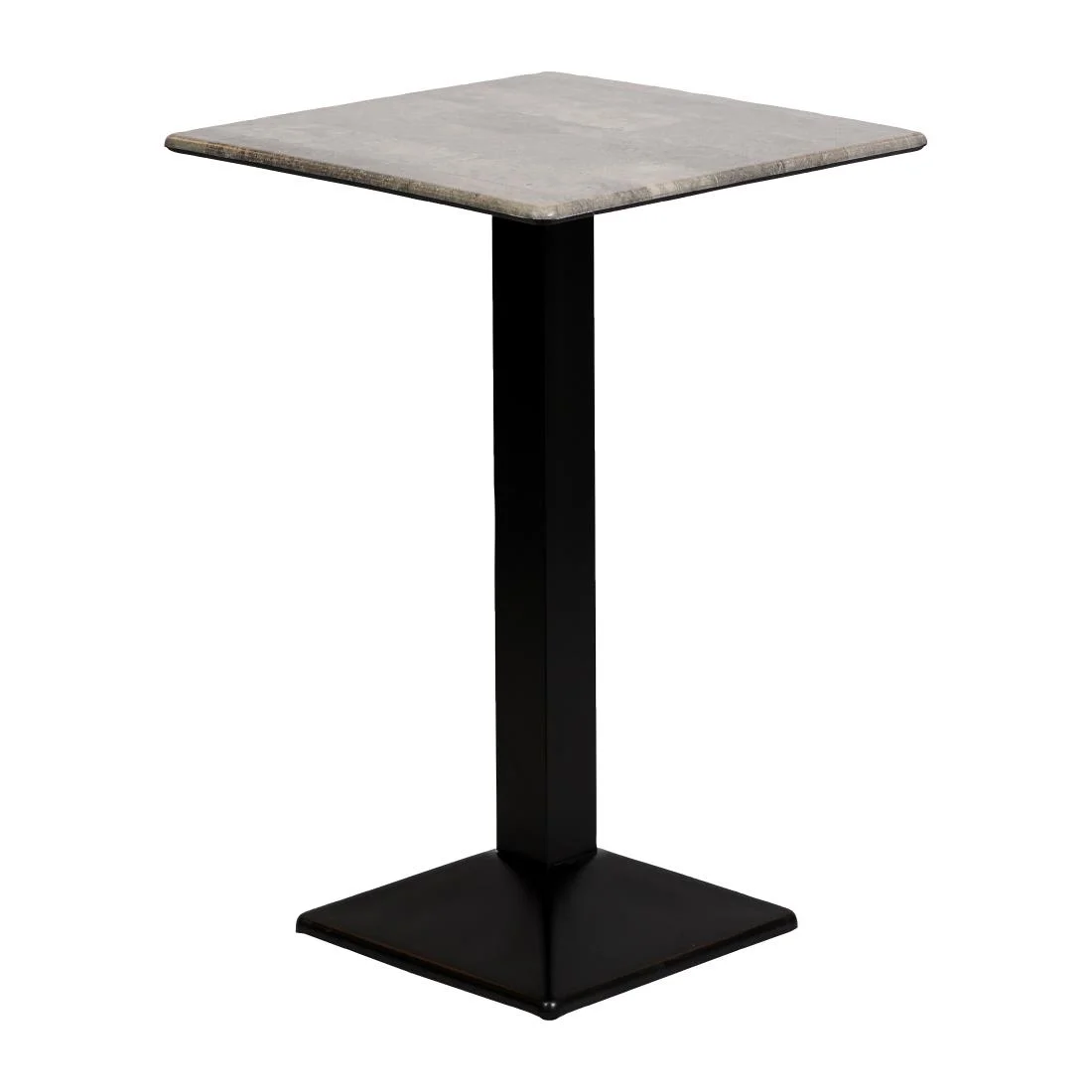 Turin Metal Base 700mm Square Poseur Table with Laminate Top in Concrete - Image 2