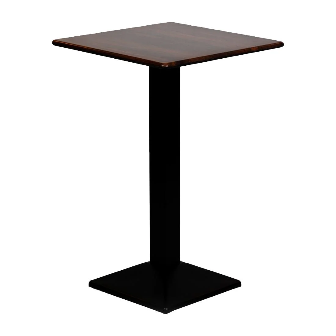 Turin Metal Base 700mm Square Poseur Table with Laminate Top in Walnut - Image 2