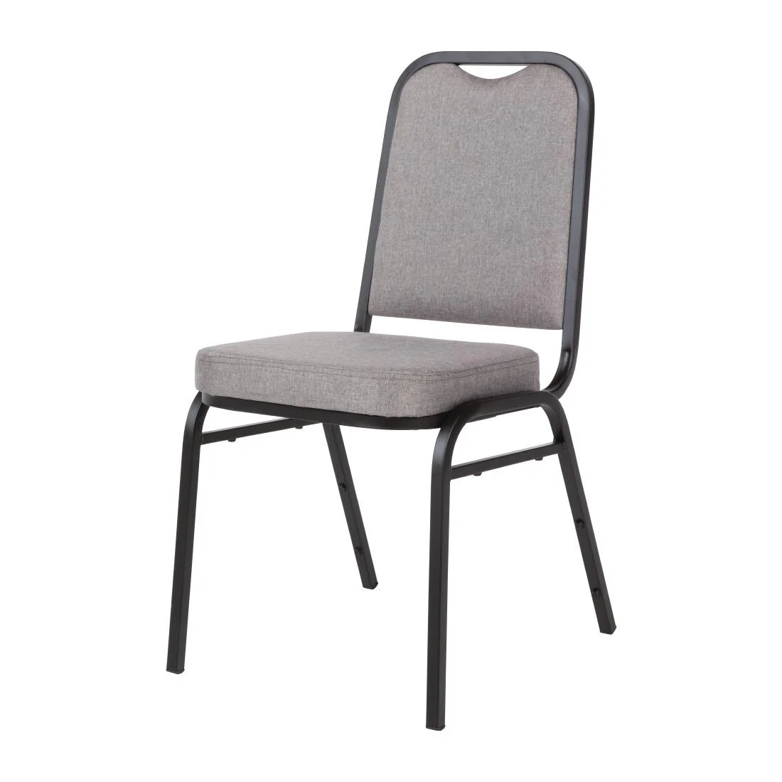 Bolero Steel Banqueting Chair Square Back with Grey Plain Cloth Pack 4 - Image 2