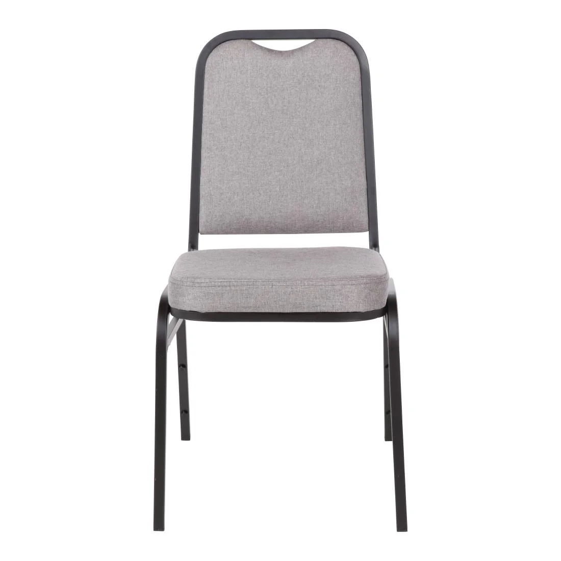 Bolero Steel Banqueting Chair Square Back with Grey Plain Cloth Pack 4 - Image 3
