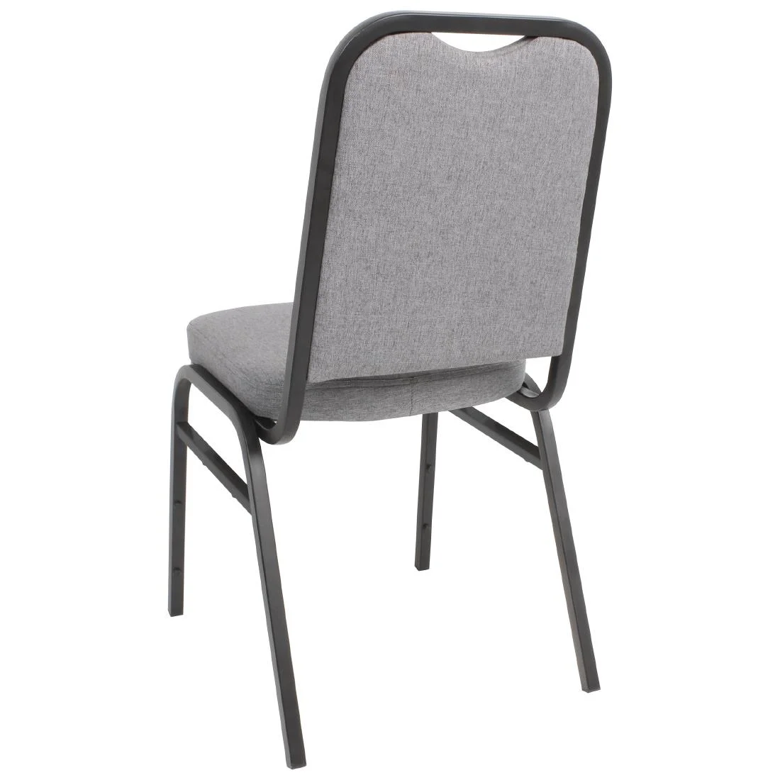 Bolero Steel Banqueting Chair Square Back with Grey Plain Cloth Pack 4 - Image 10