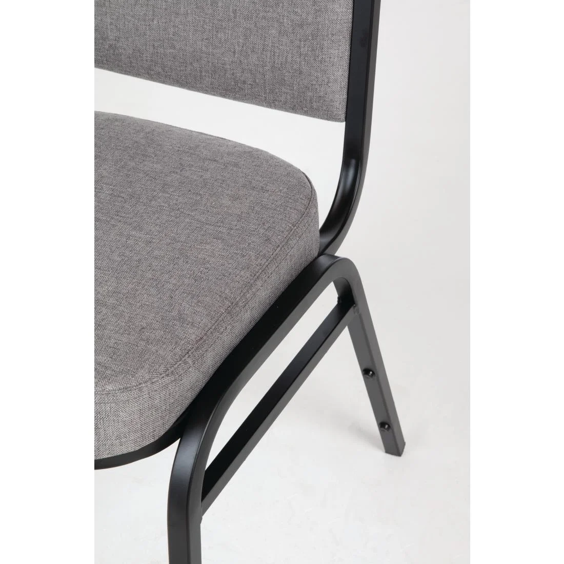 Bolero Steel Banqueting Chair Square Back with Grey Plain Cloth Pack 4 - Image 7