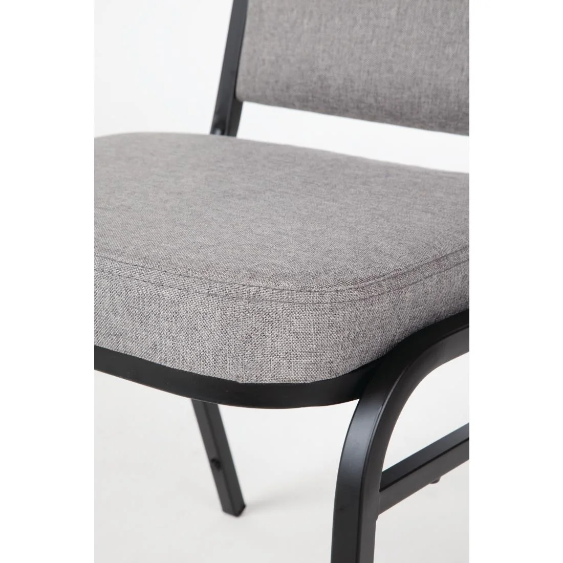 Bolero Steel Banqueting Chair Square Back with Grey Plain Cloth Pack 4 - Image 8