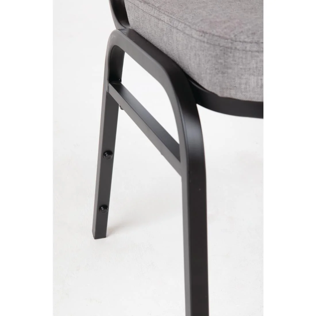 Bolero Steel Banqueting Chair Square Back with Grey Plain Cloth Pack 4 - Image 9