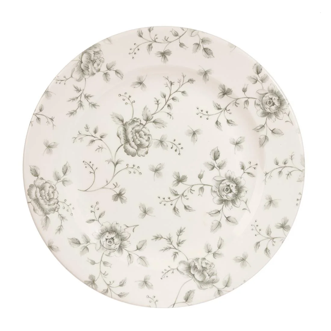 Churchill Vintage Prints Rose Chintz Profile Plates Grey 305mm (6 Pack)