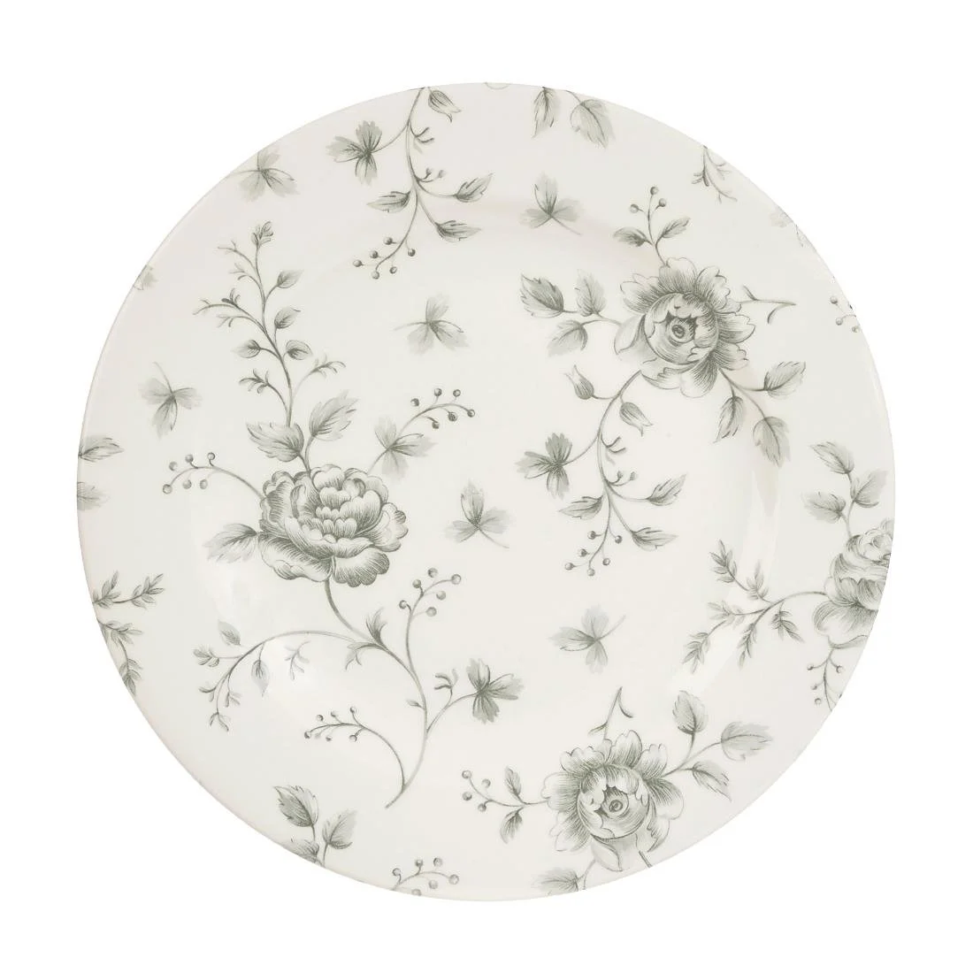 Churchill Vintage Prints Rose Chintz Profile Plates Grey 210mm (6 Pack) - Image 1