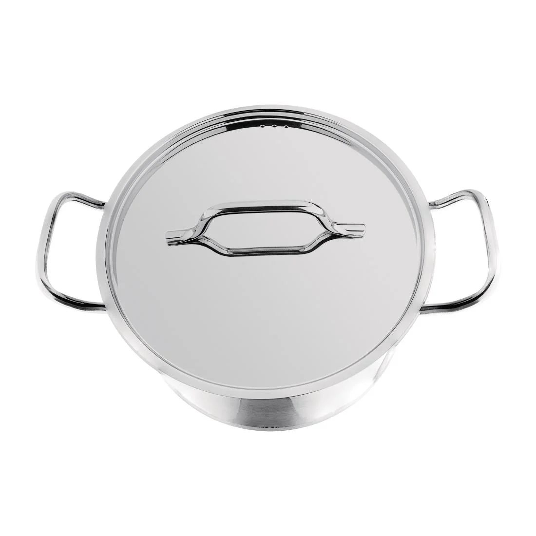 Nisbets Essentials Stainless Steel Stew Pot with Lid 24cm - Image 2