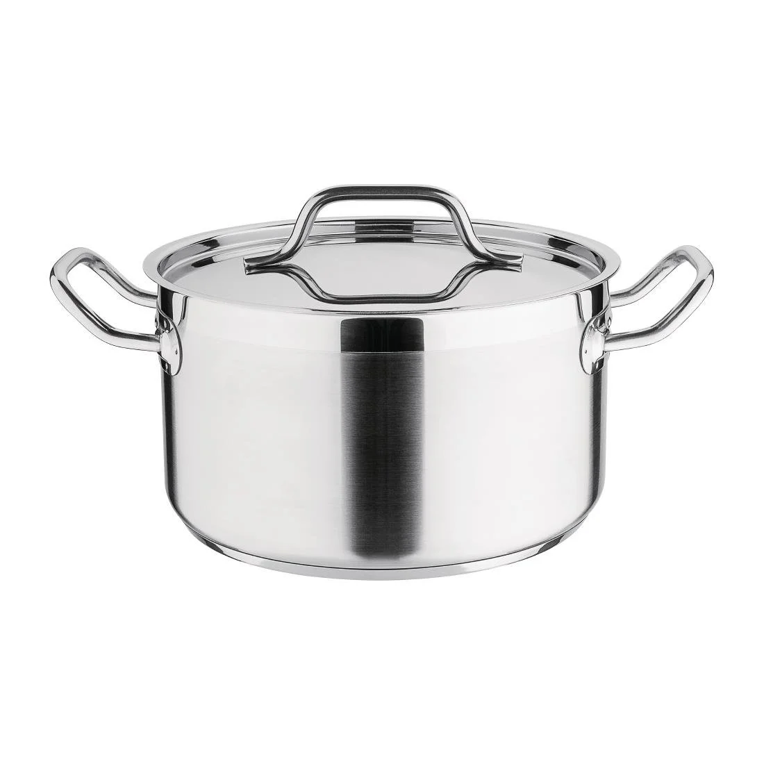 Nisbets Essentials Stainless Steel Stew Pot with Lid 24cm - Image 1