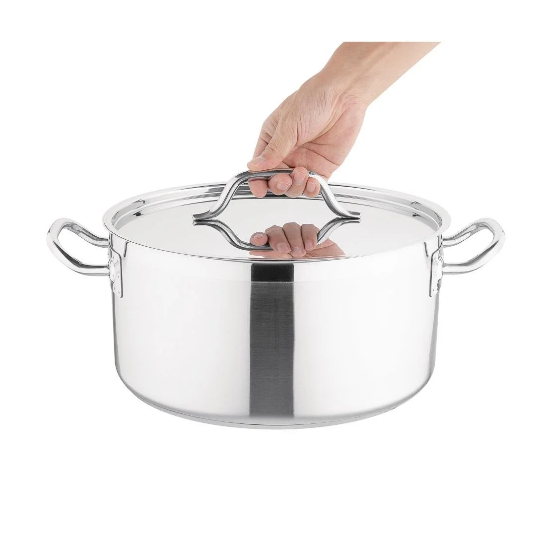 Nisbets Essentials Stainless Steel Stew Pot with Lid  32cm - Image 3