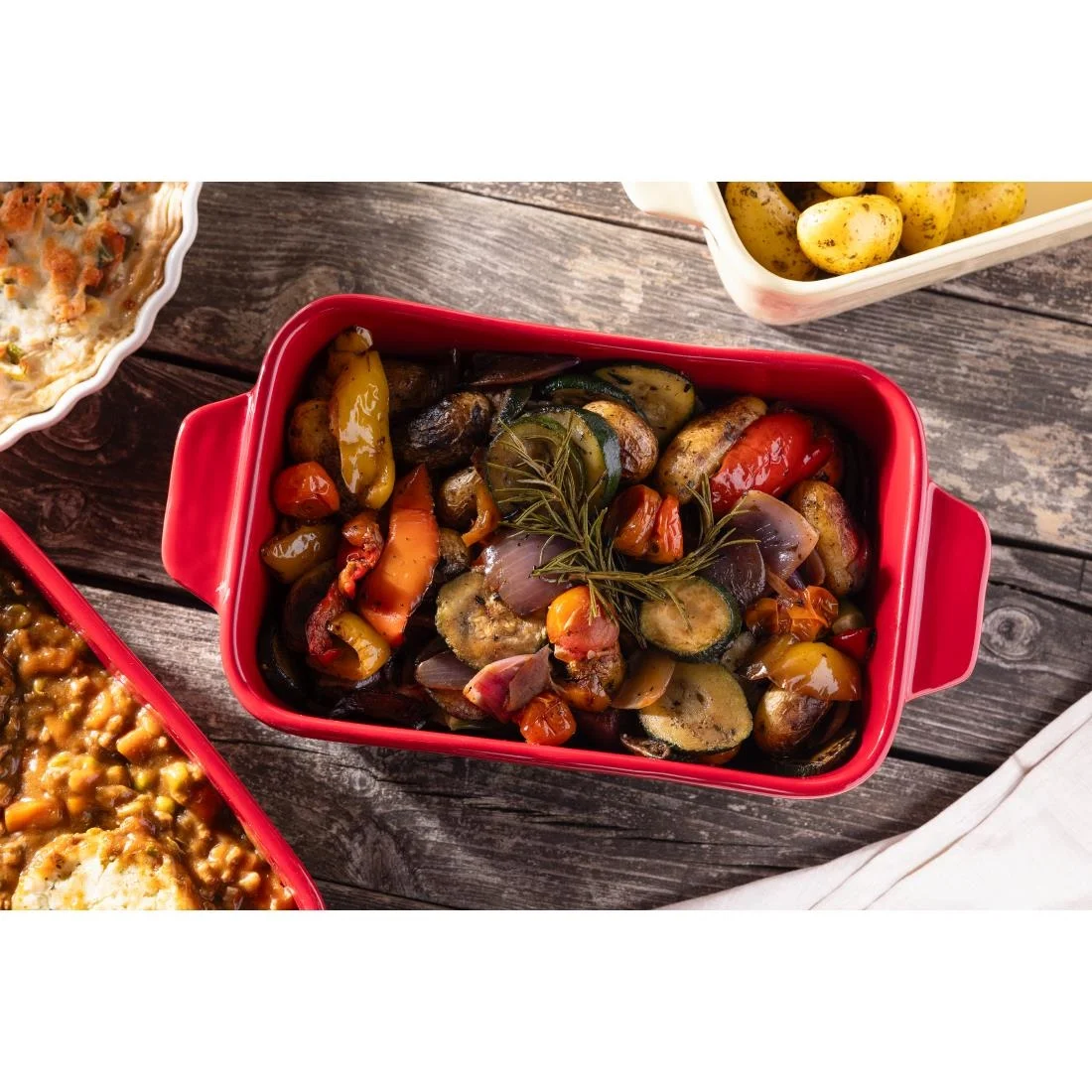 Olympia Red And Taupe Ceramic Roasting Dish ⅓GN - Image 9