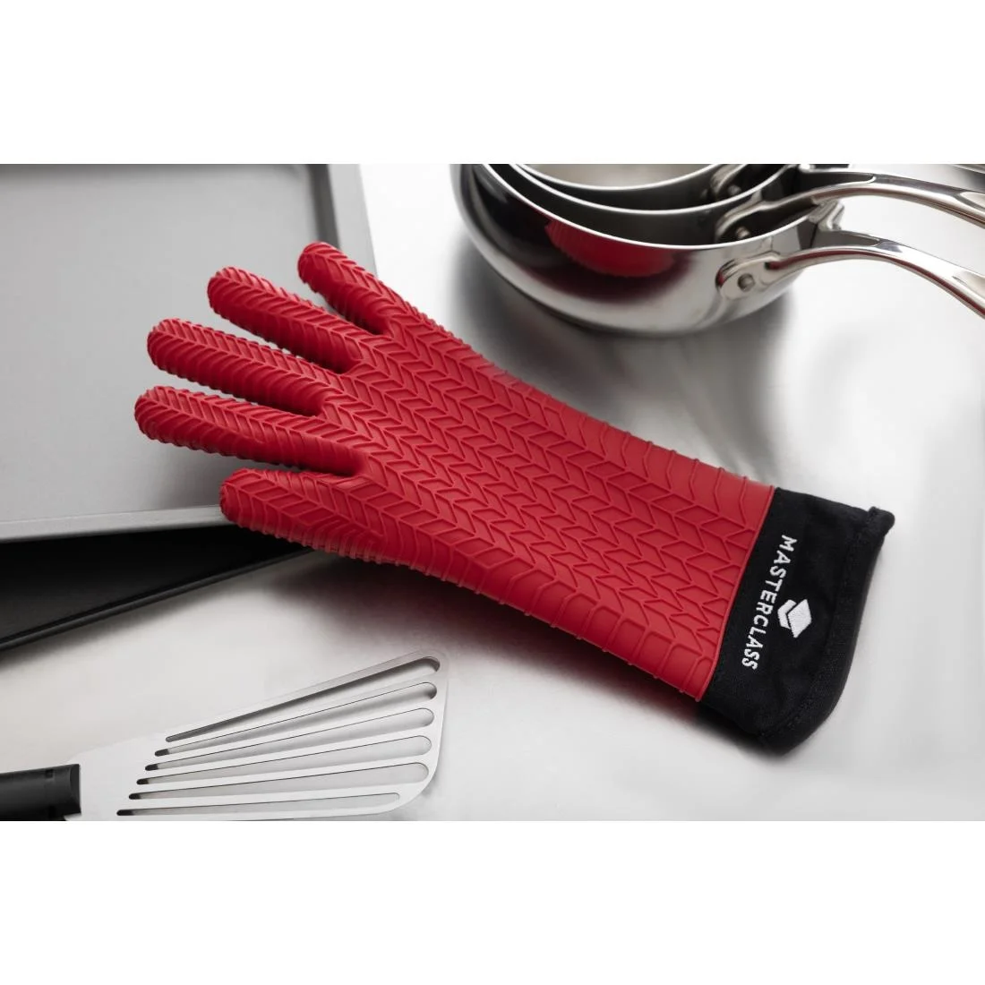 MasterClass Seamless Silicone Oven Glove with Cotton Sleeve - Image 6
