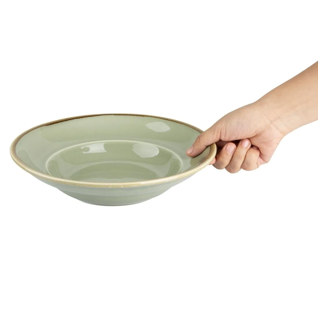 Olympia Kiln Pasta Bowls Moss 250mm (4 Pack) - Image 4