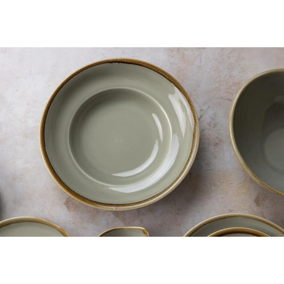 Olympia Kiln Pasta Bowls Moss 250mm (4 Pack) - Image 5