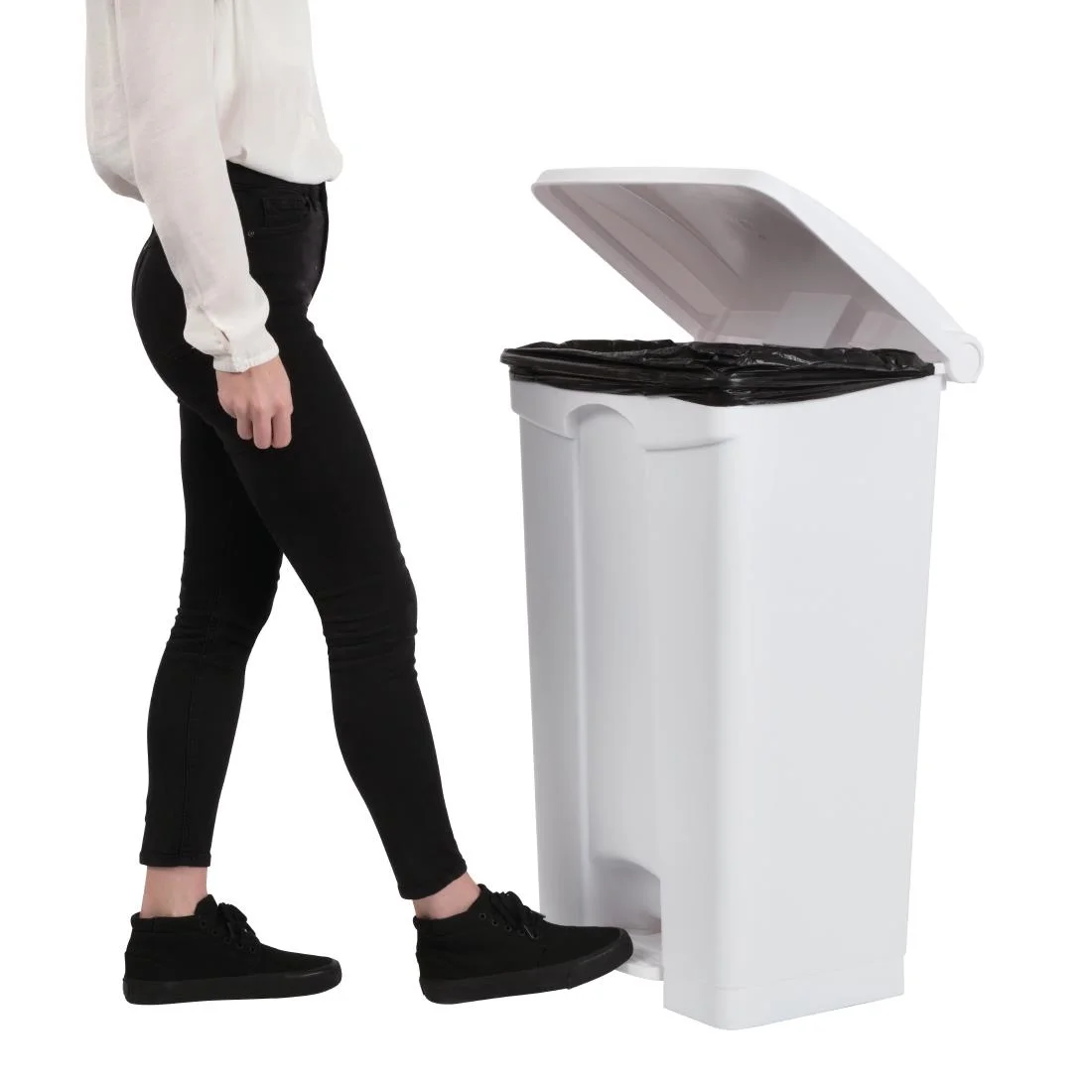 Jantex Kitchen Pedal Bin White 87Ltr - Image 5