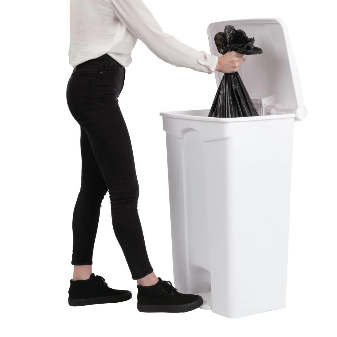 Jantex Kitchen Pedal Bin White 87Ltr - Image 6