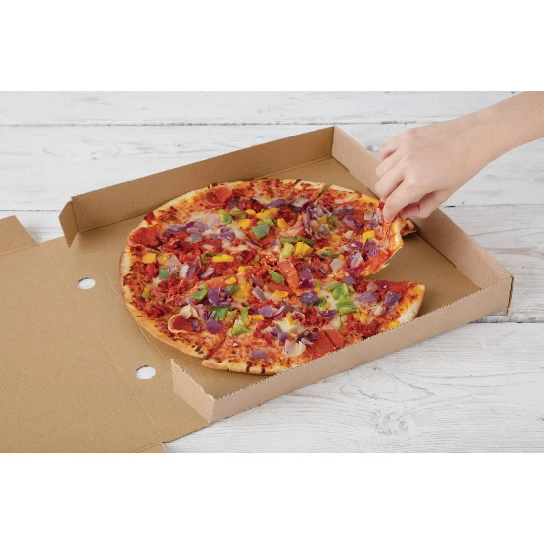Fiesta Compostable Plain Pizza Boxes 14" (Pack of 50) - Image 4