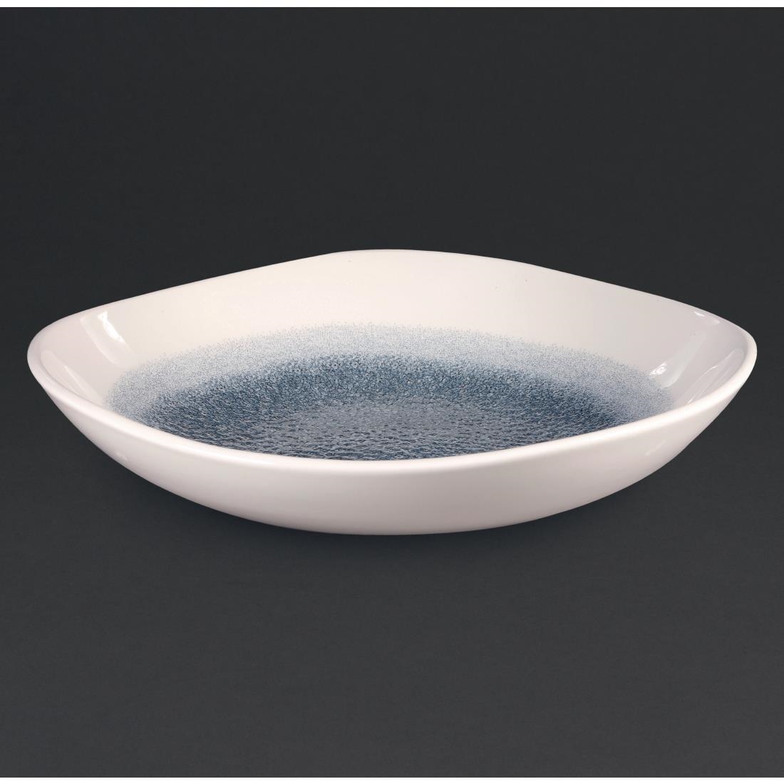 Churchill Studio Prints Raku Trace Triangular Bowl Topaz Blue