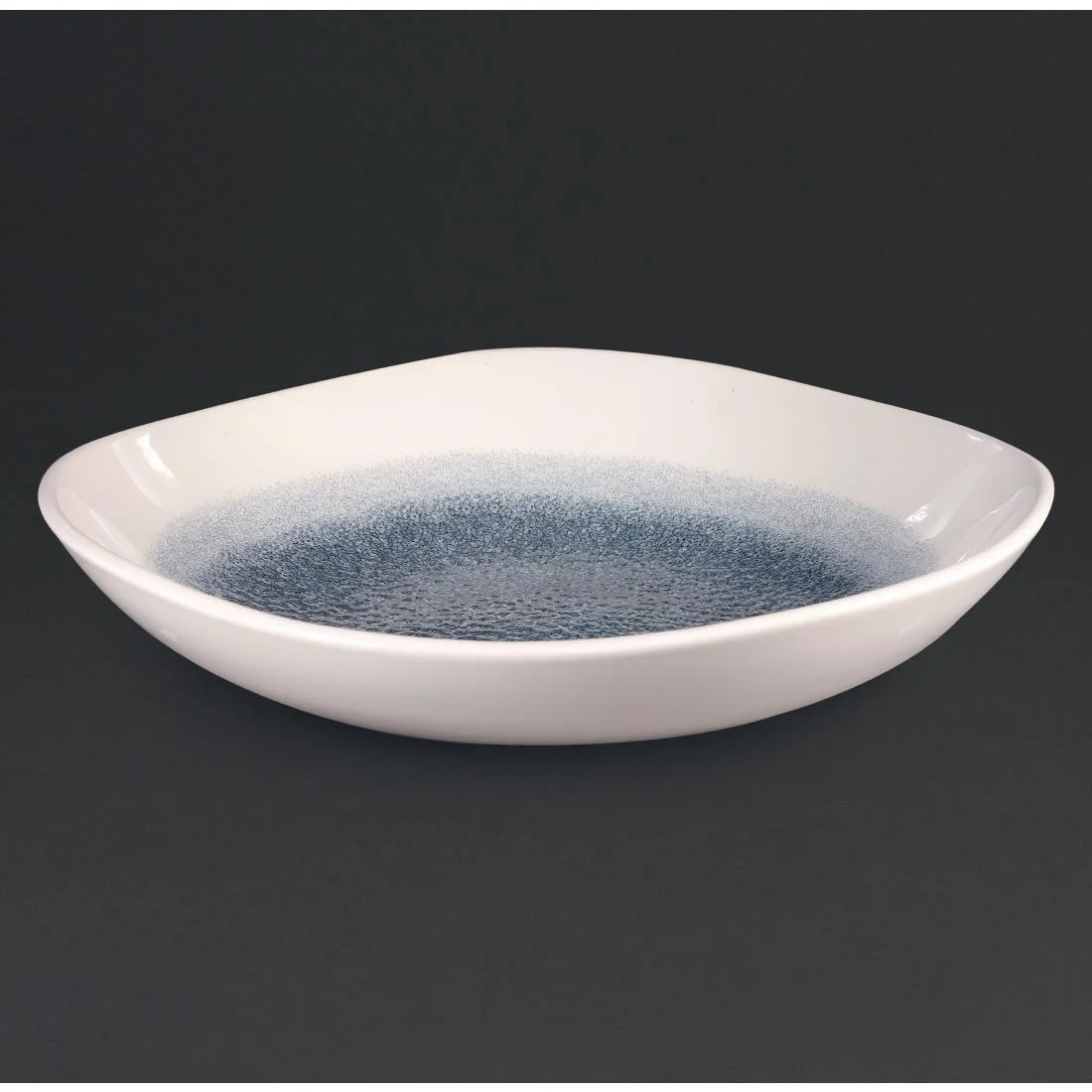 Churchill Studio Prints Raku Trace Triangular Bowl Topaz Blue - Image 2