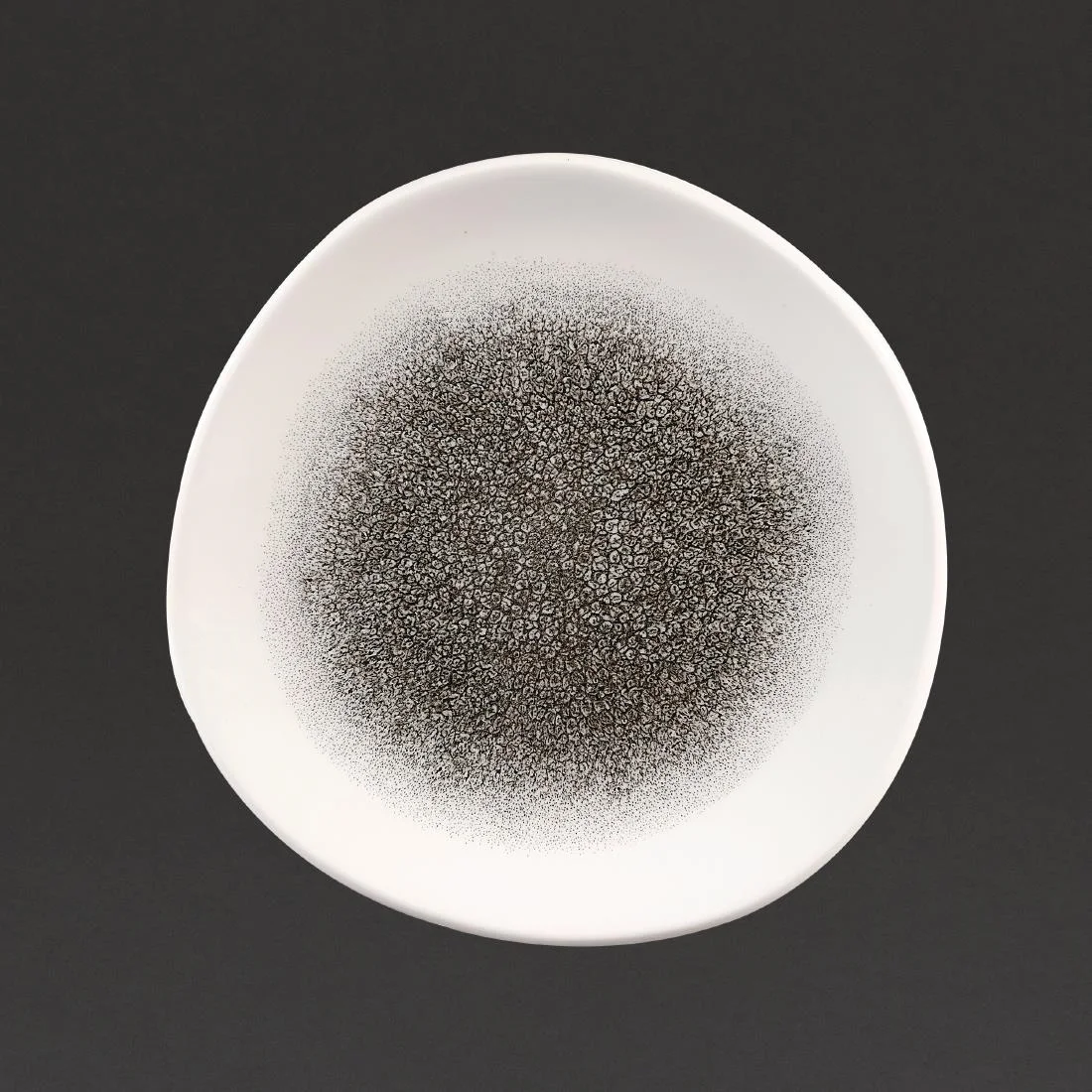 Churchill Studio Prints Raku Trace Round Plate Quartz Black 210mm