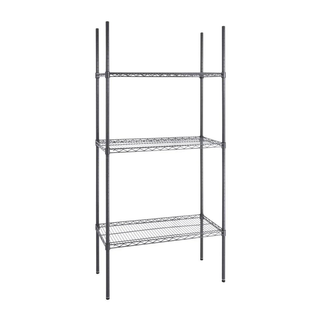 Nisbets Essentials 3 Tier Coated Shelving Unit 1820 x 915 x 457mm - Image 1