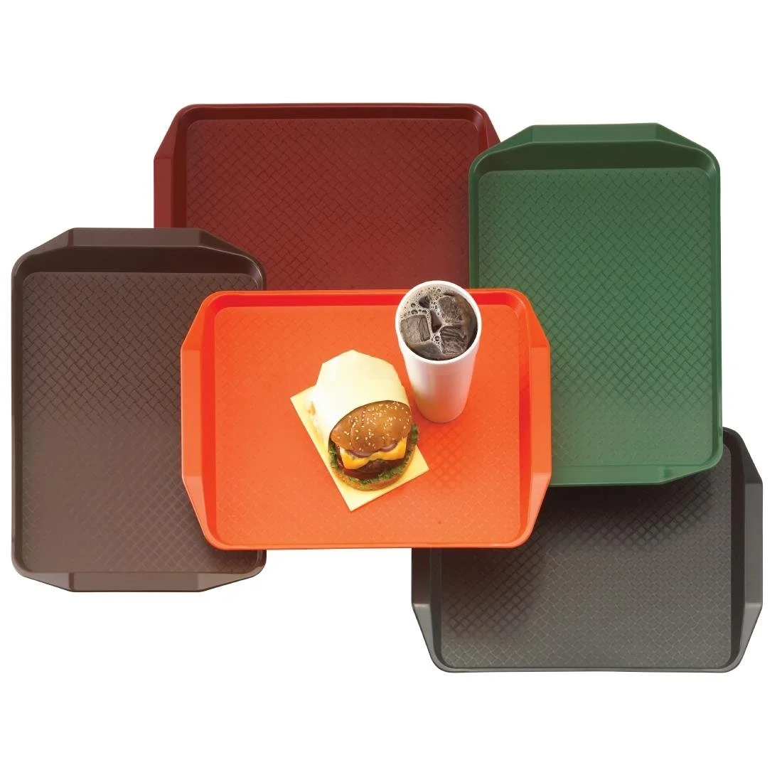 Cambro Polypropylene Handled Fast Food Tray Black 430mm - Image 2