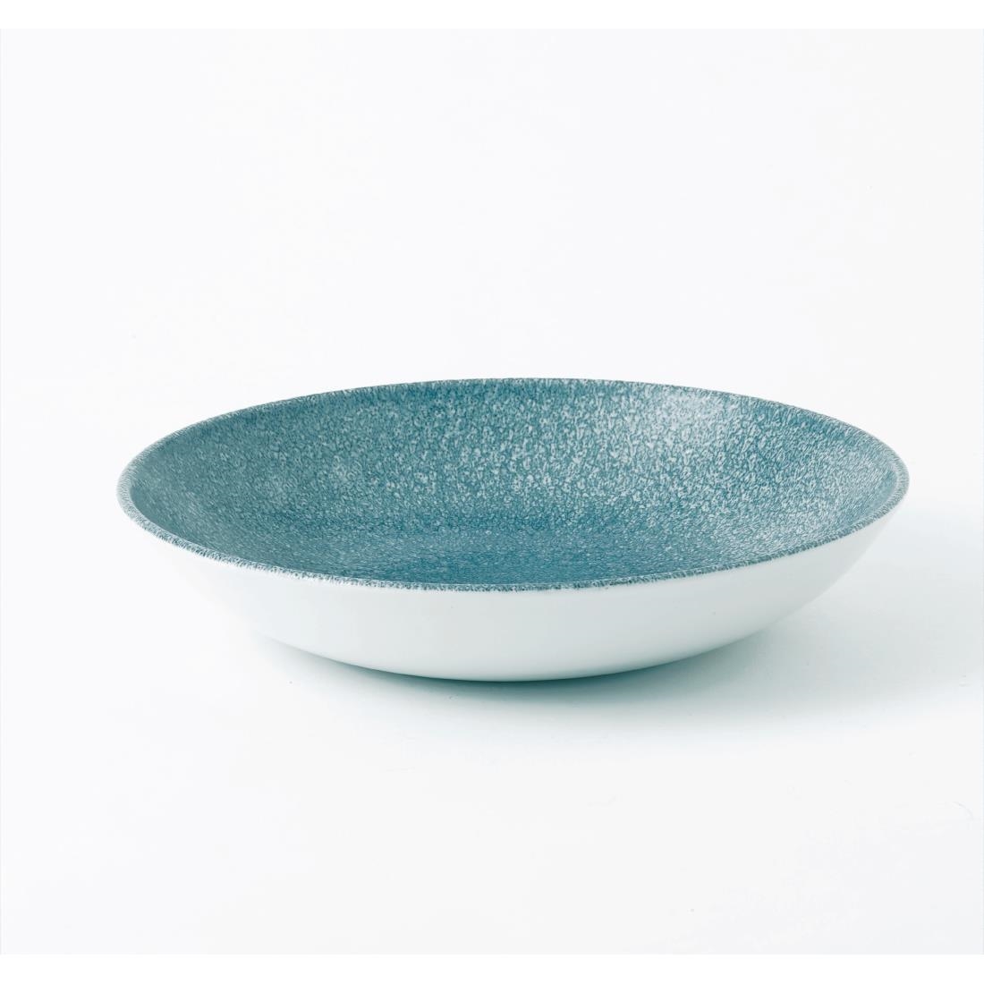 Churchill Studio Prints Raku Round Coupe Bowl Topaz Blue 248mm