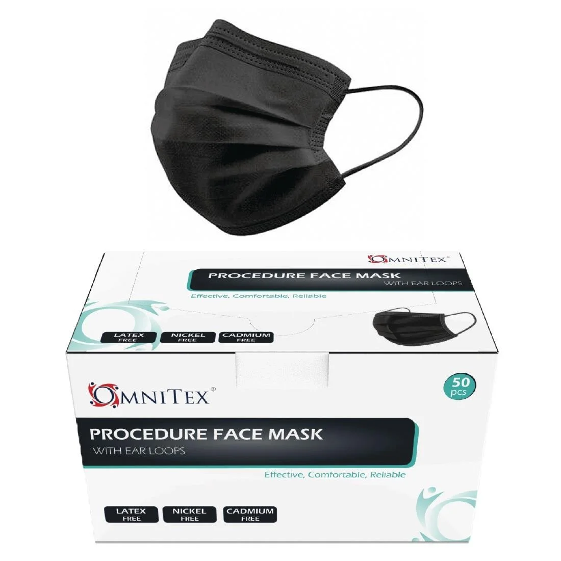 Black Type IIR Front of House Face Masks (50 Pack) - Image 2